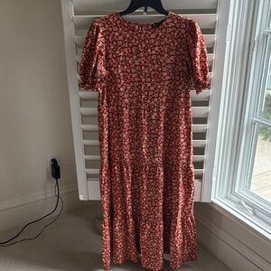 Chic Red Floral Maxi Dress
